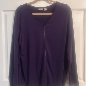 Chico's SZ 3 Deep Purple V-Neck Light Sweater